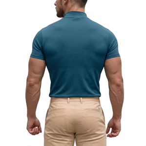 Nueva Camiseta de Manga Corta para Hombre, Elástica, Casual, Corte Regular, Bordada, de Poliéster y Algodón, Ecológica - Product Image 3