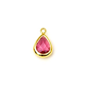 Pink Quartz Teardrop Pendant High Quality Brass Faceted Pear Shape Gemstone Charm for DIY Jewelry Making <b>Necklace</b> - Product Image 1