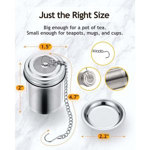 Infusore per Tè a Maglia Extra Fine, Confezione da 2, in Acciaio Inossidabile 18/8 con Gancio a Catena Estesa per Tè Sfuso - Product Image 2