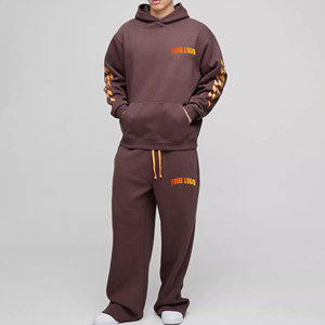 Men's Premium Quality Athletic Tracksuit Set Wholesale Custom Printed Logo <b>Low</b> MOQ Winter Clothing Solid Pattern Plus Size - Product Image 2