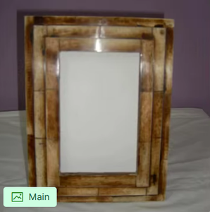 Cadre photo en os naturel artisanal de luxe, élégant, moderne, rustique, décoratif, pour table haut de gamme. - Product Image 4