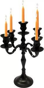 Candelabro de Cristal de Lujo de Alta Calidad con 5 Brazos, Estilo Antiguo, Sin Electricidad, Portavelas de Metal para Bodas - Product Image 2