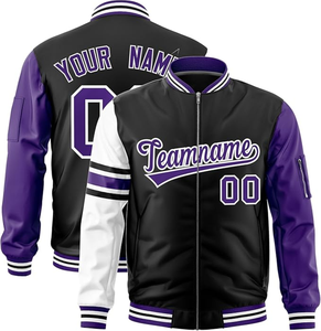 แจ็คเก็ตเบสบอลแบบวาร์ซิตี้สั่งทำได้ ขายส่ง แจ็คเก็ตยีนส์ผู้ชาย ผลิตจากโรงงาน สินค้ามาใหม่ แขนยาว - Product Image 1