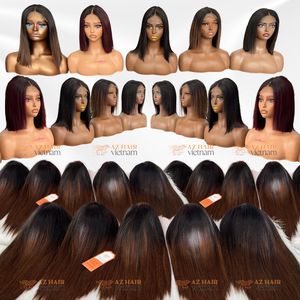 วิกผมบริสุทธิ์เรมี่ดิบจากเวียดนาม100% 180% ความหนาแน่นสำหรับสวิสเอชดีลูกไม้ด้านหน้าแต่งผมเปรู100% - Product Image 5