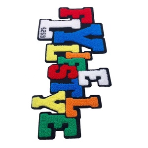 Patchs en lettres chenille personnalisés en gros, patchs brodés à repasser pour vêtements - Product Image 3
