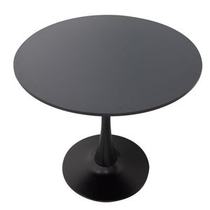 Table à manger ronde noire de 31,5 pouces avec base sur piédestal, table basse de cuisine de style mid-century pour 2 à 4 personnes - Product Image 6