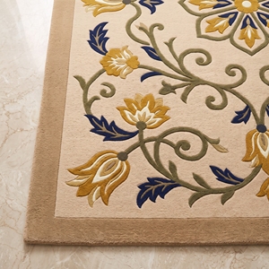 พรมลายดอกไม้สไตล์แฮนด์เมด พรมเนื้อนุ่ม ตกแต่งพื้นห้องนั่งเล่น ห้องนอน - Product Image 5