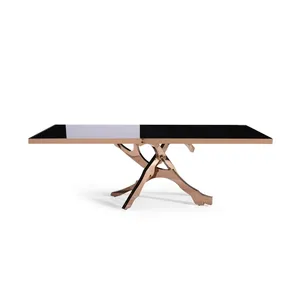 Table basse rectangulaire en métal artisanale de qualité supérieure, design scandinave, écologique, hauteur réglable, résistante aux intempéries - Product Image 1