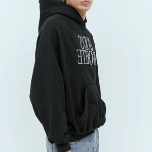 Sweat à capuche pour homme en polaire épaisse, avec strass et logo personnalisé, style streetwear, design en cristal étincelant, couleur unie, luxe hiver - Product Image 3