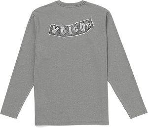 เสื้อรัดกล้ามเนื้อแขนยาวสีเทาสำหรับผู้ชาย โพลีเอสเตอร์ 100% แห้งเร็ว พิมพ์ลายโลโก้ด้านหน้า ไซส์ผู้ใหญ่ - Product Image 3