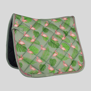 Stylish Design High Selling Custom Logo Embroidery Soft Padded Denim Cotton Canvas Sheepskin <b>Shell</b> Dressage Jumping Saddle Pads - Product Image 3