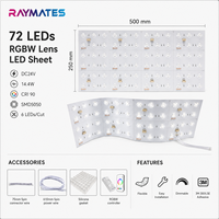 Feuille LED Flexible Ultra Fine RGBW DC24V 72 LED avec Lentille SMD5050 Personnalisable pour Publicité et Rétroéclairage Marbre