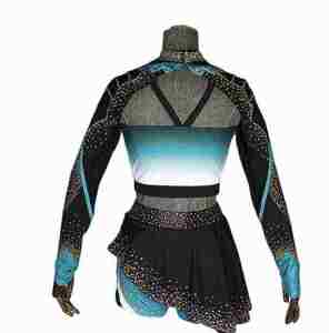 Uniformes de cheerleading imprimés de haute qualité pour femmes, sur mesure, avec strass AB pour adultes, compétition All Stars, 100% polyester - Product Image 6