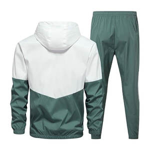 Conjunto Deportivo Retro para Hombre, Chaqueta Cortavientos y Pantalón, Manga Larga, Cierre Completo, Diseño Color Block, 2 Piezas, Ropa Deportiva Casual - Product Image 2