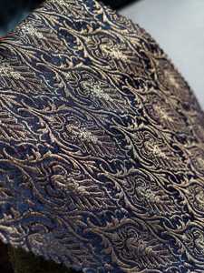 Tissu brocart jacquard bleu, style kinkhwab, tissu brocart zari - Product Image 2