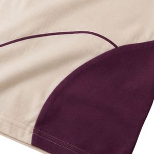 T-shirt raglan violet prune pour femme, col rond, manches courtes, en polyester et coton, décontracté, été, personnalisable avec logo, vêtements OEM ODM - Product Image 6