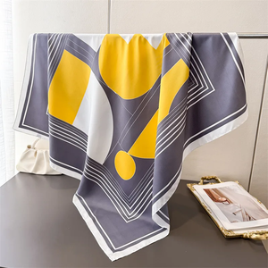 90*90cm Summer Thin Cotton <b>Square</b> Scarf Women Silk Scarves Bandanas Luxury Beach Shawl Wraps Floral Printed <b>Hijab</b> Neckerchief - Product Image 6