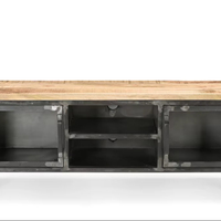 Meuble TV antique en fer/WD avec porte en verre, aspect raffiné, meubles pour la maison