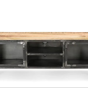 Mueble de TV Antiguo de Hierro/WD con Puerta de Vidrio, Aspecto Elegante, Muebles para el Hogar - Product Image 1