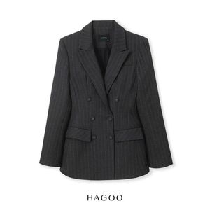 Blazers à rayures fines pour femmes, veste tissée sur mesure, tenue de bureau et de travail formelle [B9025] - Product Image 6