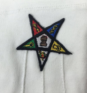 Nouvelle insigne en cuir écologique et durable à col en V, motif étoile orientale OES, pour l'Ordre Maçonnique, imprimé en sérigraphie - Product Image 5
