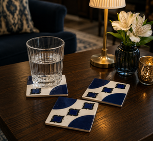 Juego de Posavasos de Lujo con Incrustaciones de Hueso, Hechos a Mano, Reutilizables, Cuadrados, para Tazas de Café, Té, Protectores de Mesa, Accesorios de Vajilla - Product Image 2