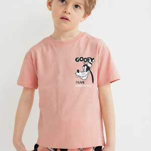 ชุดเสื้อผ้าเด็กผู้ชายลายโลโก้แบบใหม่ ชุดกีฬาฤดูร้อนลำลองแขนสั้น - Product Image 1