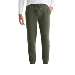 Pantalones Deportivos de Invierno para Hombre, Color Verde Oliva, Resistentes al Viento, Cintura Elástica con Cordón, Bolsillos Laterales, 100% Algodón, Estilo Casual - Product Image 2