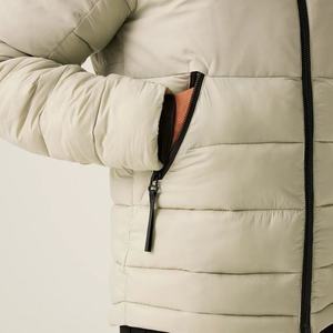 Veste d'hiver personnalisée pour homme avec capuche, couleur unie, logo sur le devant, coque en nylon imperméable, veste en duvet de haute qualité, streetwear - Product Image 4