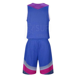 Uniforme de basketball imprimé sur mesure de qualité professionnelle, taille plus, 100% polyester, tailles et logos personnalisables, fabrication en usine, vêtements de sport - Product Image 3