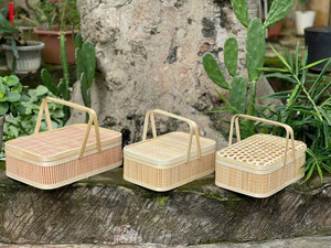 Vietnam Factory Rattan Wicker Animal Basket/rattan <b>bamboo</b> baskets with handle for Storage Basket Home Hotel Hamper Basket - Product Image 6