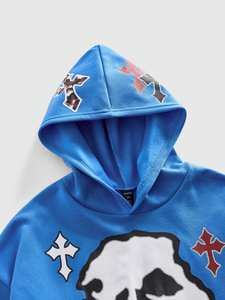 Sudaderas con Capucha Personalizadas Chrome Hearts, 100% Algodón, Estampado Digital, Corte Holgado, Sudaderas Extra Grandes para Hombre - Product Image 3