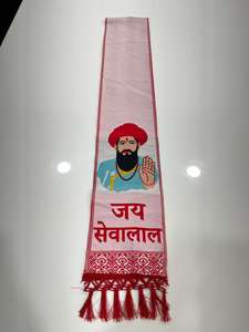 Châles en coton imprimés religieux personnalisés pour les cérémonies du temple, châle imprimé numériquement avec mantras spirituels, vente en gros - Product Image 2