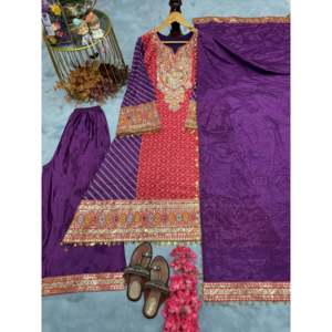 Top de fiesta para mujer Plazzo Dupatta Set para un aspecto elegante - Product Image 1