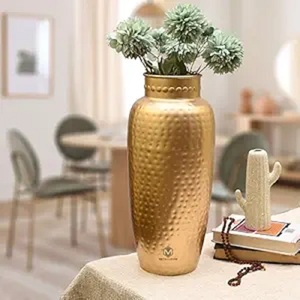Vases décoratifs modernes faits à la main en cuivre et fer doré, en forme de cône fin, pour table, en métal de haute qualité, pour la maison et les mariages - Product Image 2