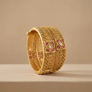 Stylish Elegant High Gold Openable Patla Bangles Traditional Bangles for Women Girls for Engagement Ceremony STUNNING SPARKLES - Product Image 1