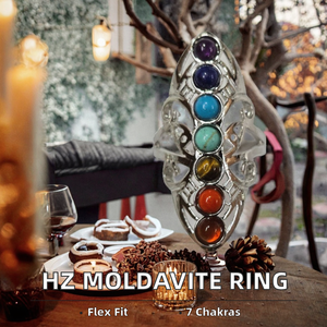 Estilo europeo 7 Chakra piedra preciosa ajustable cobre dedo anillo amor tallado pulido curación cristal artesanía joyería de moda regalo - Product Image 2