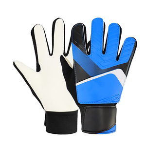Lightweight Unisex Full Finger Thick Palm Leather Football Goalkeeper Gloves <b>Hook</b> Loop Closure For Club Training - Product Image 1