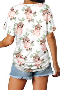 T-shirts pour femmes à col en V, haute qualité, grandes tailles, décontractés, motifs unis, couleurs et tailles personnalisables, tissu respirant anti-boulochage - Product Image 6