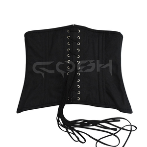 Wholesale Waist Slimming Wider <b>Hips</b> Heavy Duty Black Cotton Underbust Daily Wear Corset Steel Boned Waist Trainer Corset - Product Image 2