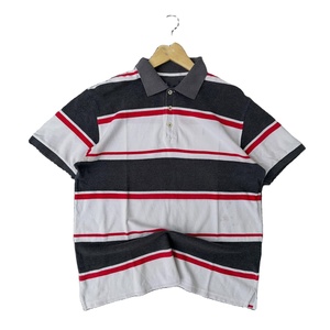 220 GSM Cotton <b>Polo</b> T Shirt Soft Breathable Grey <b>White</b> Red Stripe Panel Custom Embroidery Printmen <b>polo</b> shirts - Product Image 1