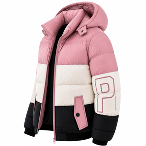 Mens Winter Color Block <b>Zip</b>-<b>Up</b> Puffer <b>Jacket</b> Canvas Plain Dyed Stand Outdoor Windproof Breathable Eco-Friendly Anti-Bacterial - Product Image 6