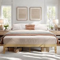 Lit King Size en bois massif fait main, design de qualité supérieure, mobilier de luxe avec pied de lit