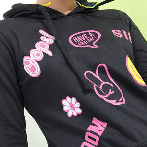 เสื้อฮู้ดแขนยาวสำหรับผู้หญิง ดีไซน์เปลี่ยนสีแบบบล็อก สไตล์ลำลอง ไหล่ตก มีเชือกผูก ขายดี - Product Image 4