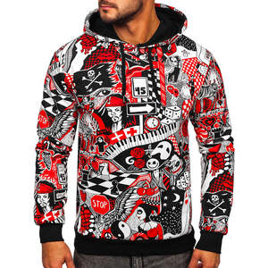 Sweat-shirt à capuche pour homme avec imprimé graphique, streetwear décontracté, pull d'hiver - Product Image 4