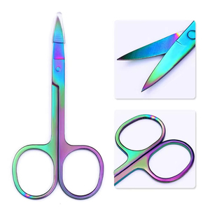 Professional Beauty Rainbow <b>Cuticle</b> <b>Scissors</b> Stainless Steel Multicolor Manicure Straight Edge Sharp New Design Durable Handle - Product Image 5