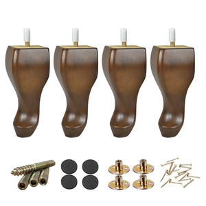 Classic Walnut <b>Wooden</b> <b>Sofa</b> <b>Legs</b> Solid Wood Furniture Feet for Couch Loveseat and Bed Frame Support - Product Image 2