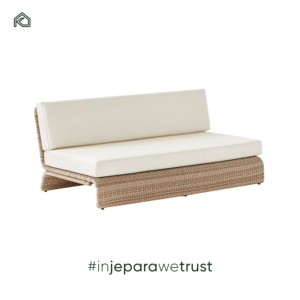 Sofá Seccional Moderno de Mimbre para Dos Personas, Resistente a la Intemperie, para Hoteles Comerciales, con Espuma de Alta Densidad Duradera - KLOPS LIVING - Product Image 6