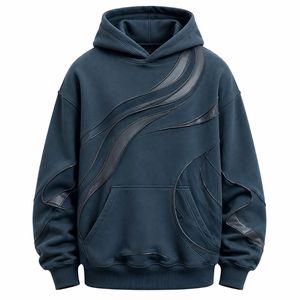 Men's Hooded Sweatshirt Regular Fit Solid Color Pocket Casual Autumn Knitted Fleece <b>Raglan</b> Sleeve 100% Cotton Quick Dry - Product Image 4
