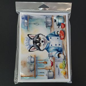 Alaskan Klee Kai le Chef Lunatique A7 Taille 5x7 Cartes vierges Lot de 8 avec enveloppes pour salutations et notes - Product Image 3